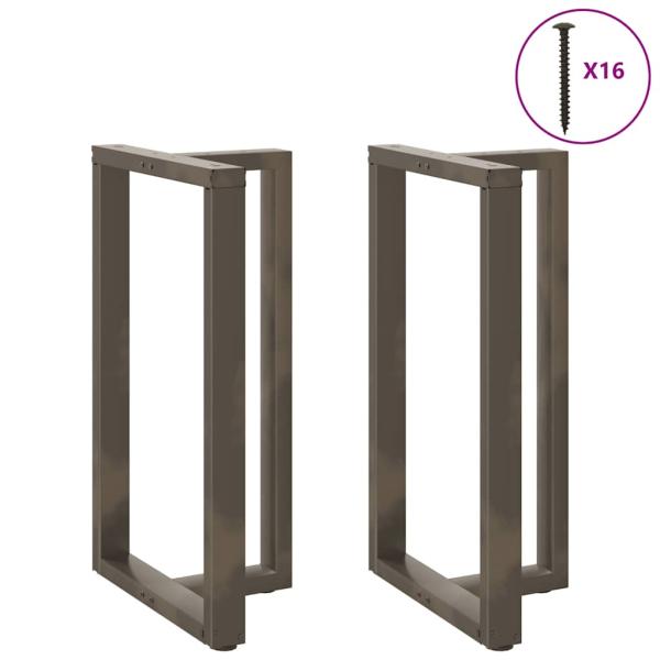 Bartischbeine T-Form 2 Stk. Naturstahl 60x35x(100-101) cm Stahl