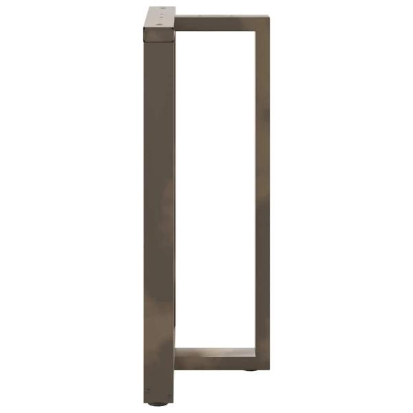 Bartischbeine T-Form 2 Stk. Naturstahl 60x35x(100-101) cm Stahl
