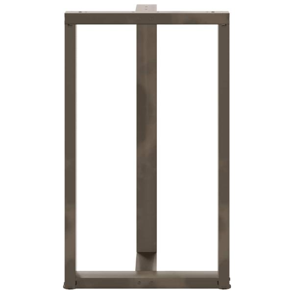 Bartischbeine T-Form 2 Stk. Naturstahl 60x35x(100-101) cm Stahl