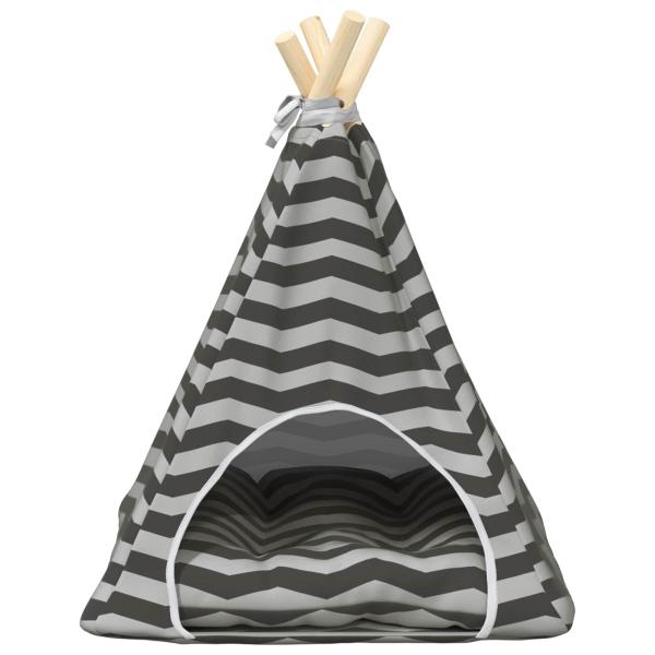 Haustier-Tipi mit Kissen Weiß und Grau 40 x 40 x 50 cm