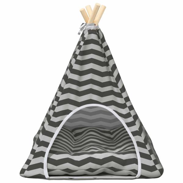 Haustier-Tipi mit Kissen Weiß und Grau 50 x 50 x 60 cm