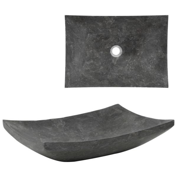 Waschbecken 50x35x12 cm Marmor Schwarz