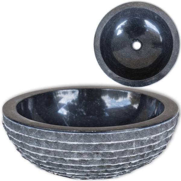 ARDEBO.de - Waschbecken Marmor 40 cm Schwarz