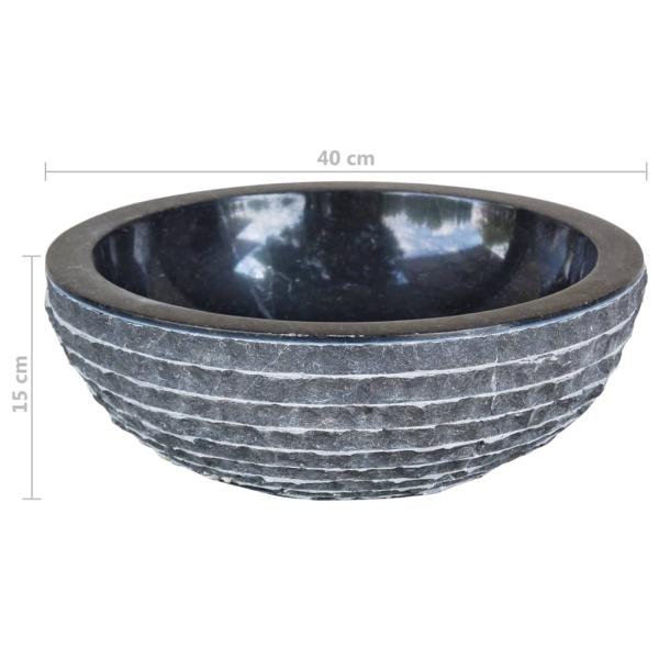 Waschbecken Marmor 40 cm Schwarz