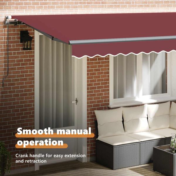 Einziehbare Markise Bordeauxrot 400 x 200 cm Stoff