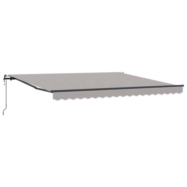 Einziehbare Markise Hellgrau 400 x 350 cm Stoff und Aluminium