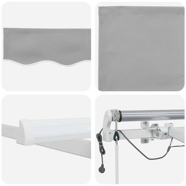 Einziehbare Markise Hellgrau 450 x 300 cm Polyester und Metall