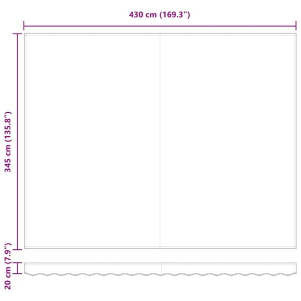 Einziehbare Markise mit 450 x 350 cm Stoff