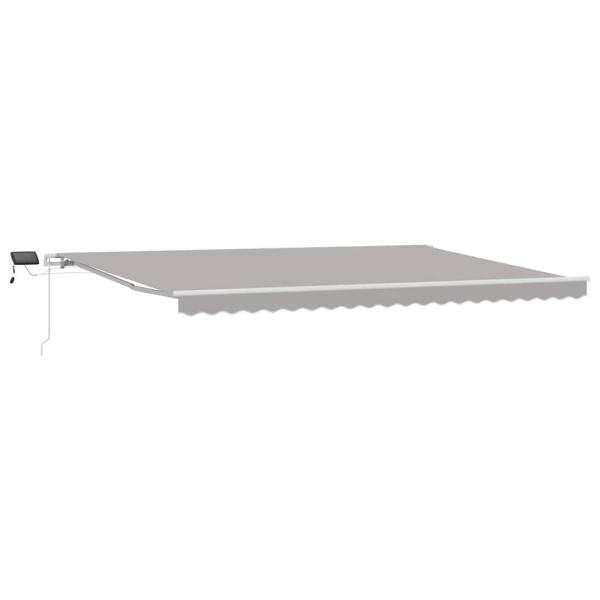 Einziehbare Markise Hellgrau 500 x 350 cm Stoff und Stahl