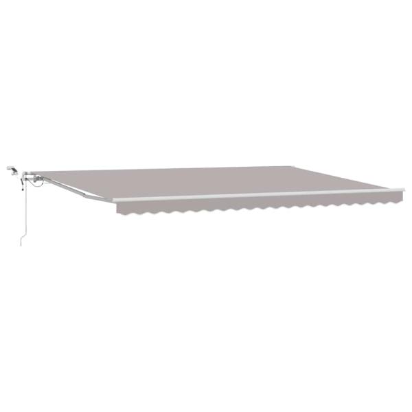 Einziehbare Markise Hellgrau 500 x 350 cm Polyester und Metall
