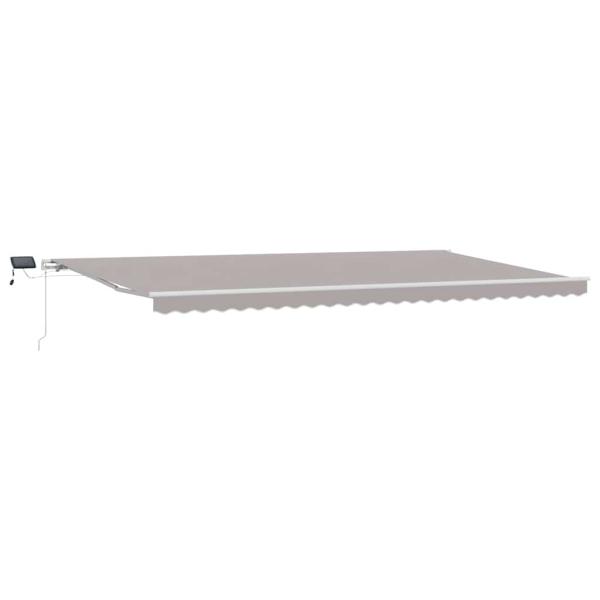 Einziehbare Markise Hellgrau 600 x 300 cm Stoff und Stahl