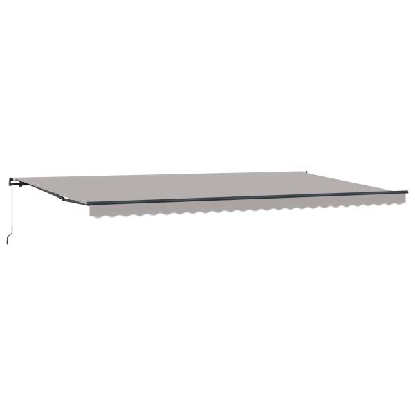 Einziehbare Markise Hellgrau 600 x 300 cm Polyester und Stahl