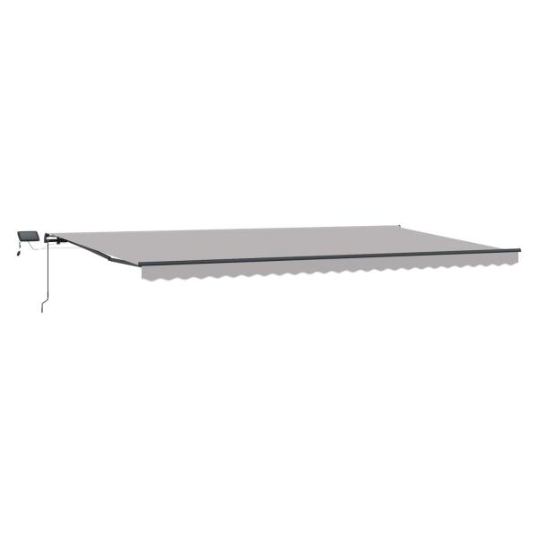 Einziehbare Markise Hellgrau 600 x 300 cm Stoff