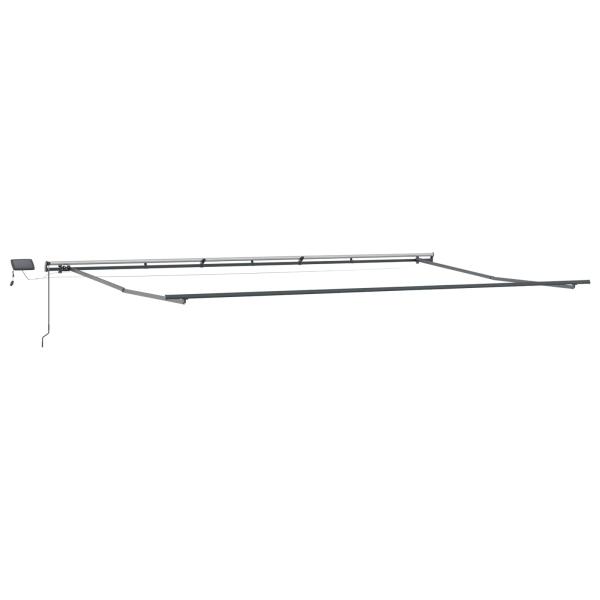 Einziehbare Markise Hellgrau 600 x 300 cm Stoff