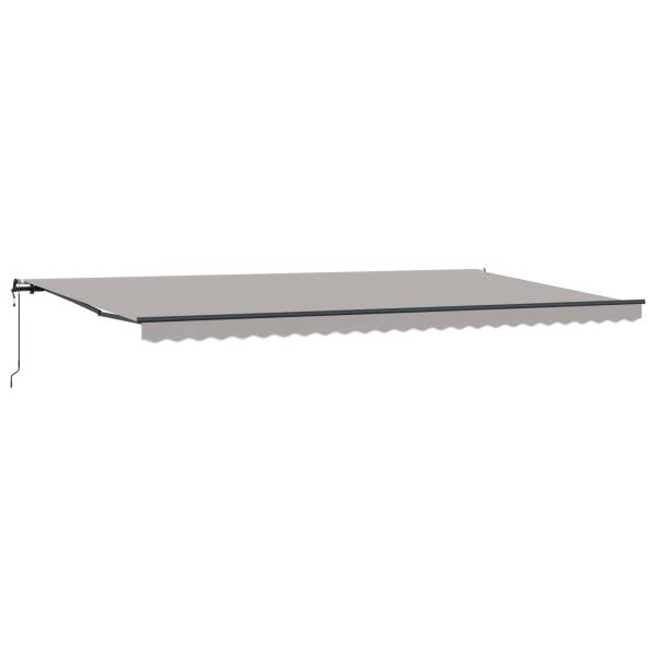 Einziehbare Markise Hellgrau 600 x 300 cm Stoff und Aluminium