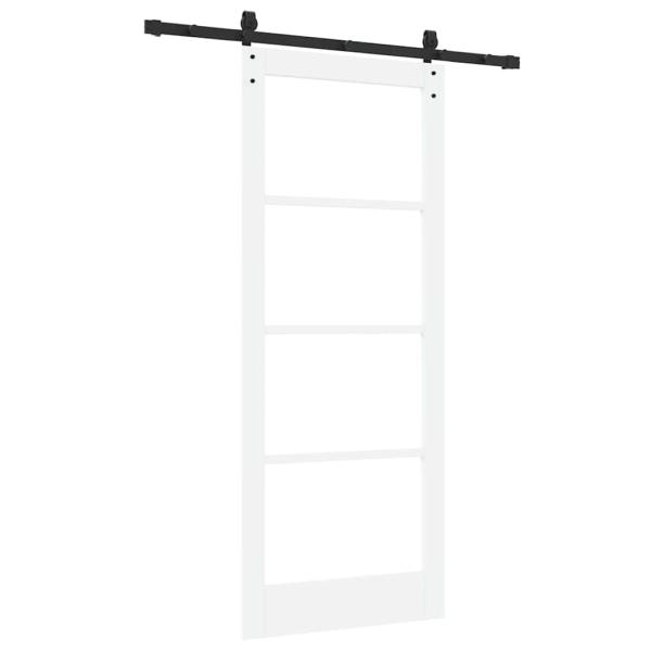 Schiebetür ORKDAL Weiß 83 x 202 cm Massivholz Kiefer und Glas