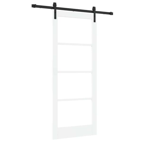 Schiebetür ORKDAL Weiß 83 x 202 cm Massivholz Kiefer und Glas