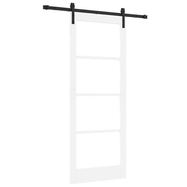 Schiebetür ORKDAL Weiß 83 x 211 cm Massivholz Kiefer und Glas