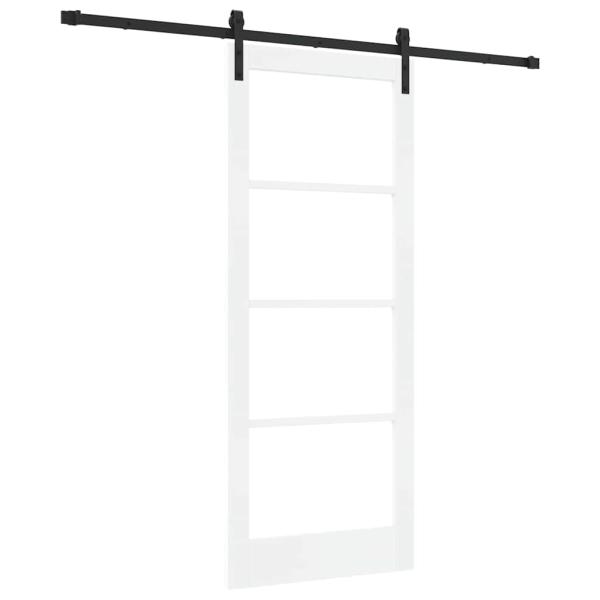 Schiebetür ORKDAL Weiß 83 x 202 cm Massivholz Kiefer und Glas