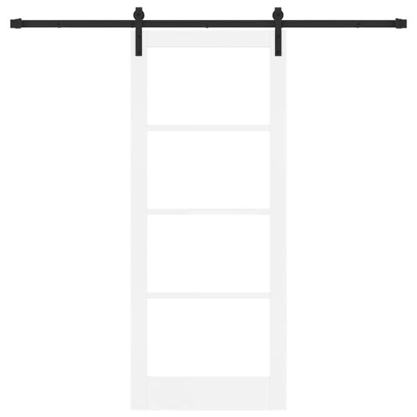 Schiebetür ORKDAL Weiß 83 x 202 cm Massivholz Kiefer und Glas