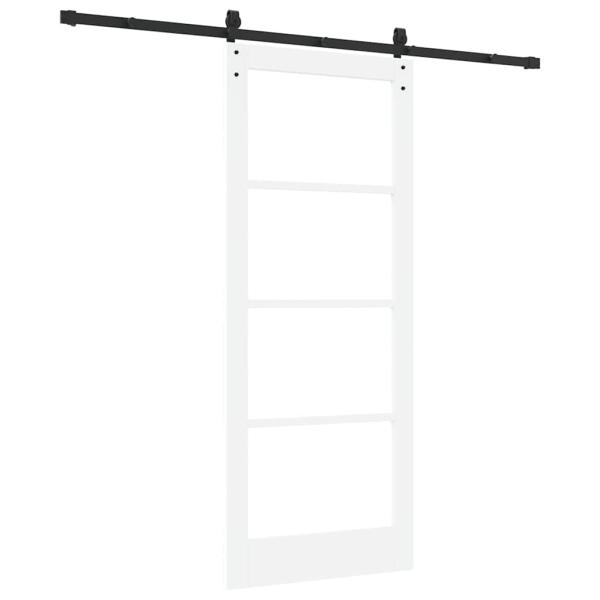 Schiebetür ORKDAL Weiß 83 x 202 cm Massivholz Kiefer und Glas