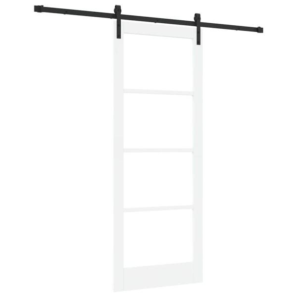 Schiebetür ORKDAL Weiß 83 x 211 cm Massivholz Kiefer und Glas