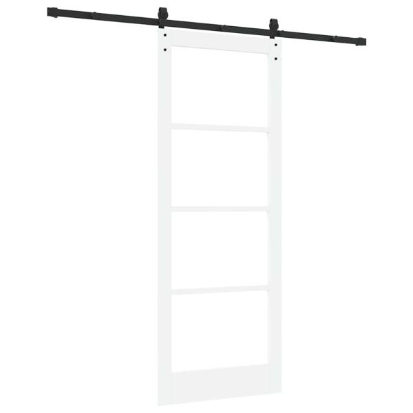 Schiebetür ORKDAL Weiß 83 x 211 cm Massivholz Kiefer und Glas