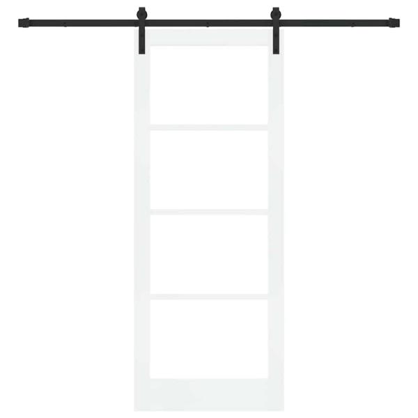 Schiebetür ORKDAL Weiß 83 x 211 cm Massivholz Kiefer und Glas