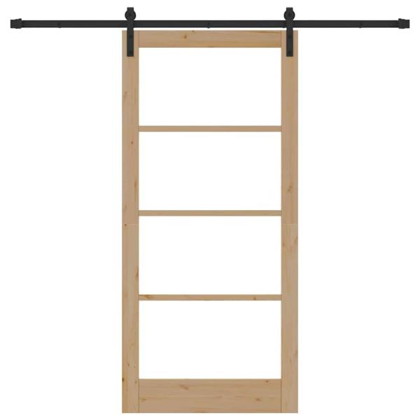Schiebetür ORKDAL Natur 93 x 202 cm Massivholz Kiefer und Glas