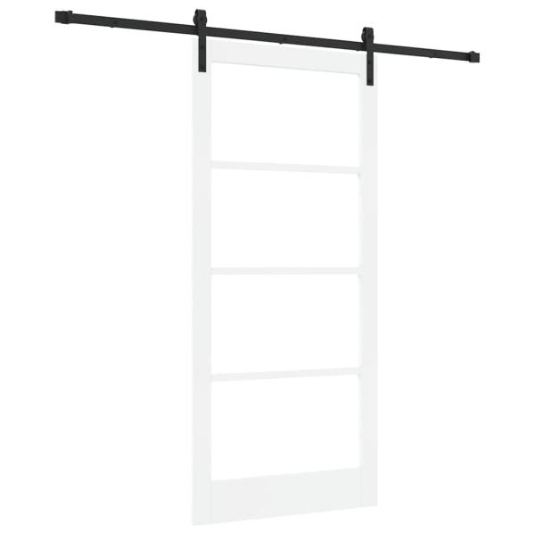 Schiebetür ORKDAL Weiß 93 x 202 cm Massivholz Kiefer und Glas