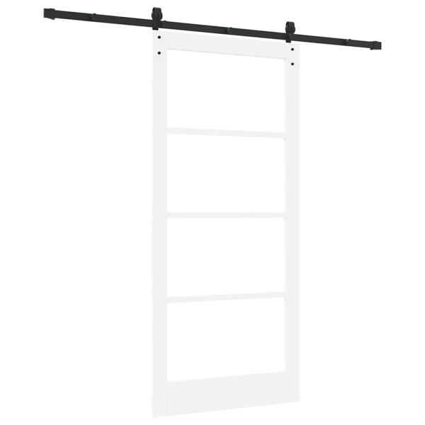 Schiebetür ORKDAL Weiß 93 x 202 cm Massivholz Kiefer und Glas