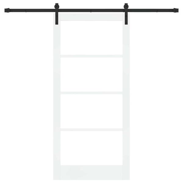 Schiebetür ORKDAL Weiß 93 x 202 cm Massivholz Kiefer und Glas
