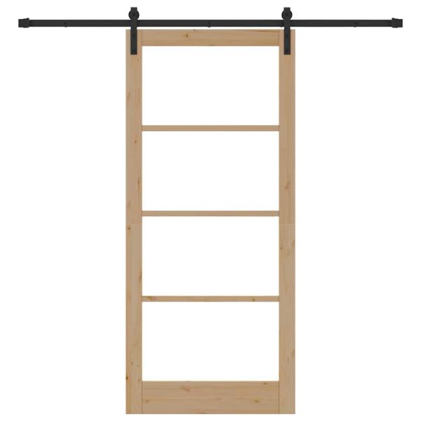 Schiebetür ORKDAL Natur 93 x 211 cm Massivholz Kiefer und Glas