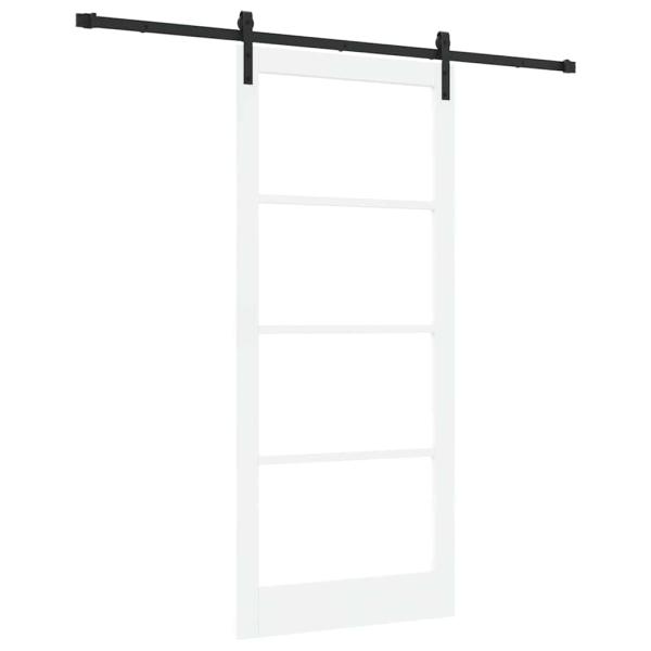 Schiebetür ORKDAL Weiß 93 x 211 cm Massivholz Kiefer und Glas