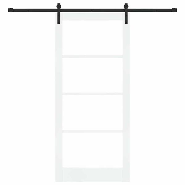 Schiebetür ORKDAL Weiß 93 x 211 cm Massivholz Kiefer und Glas