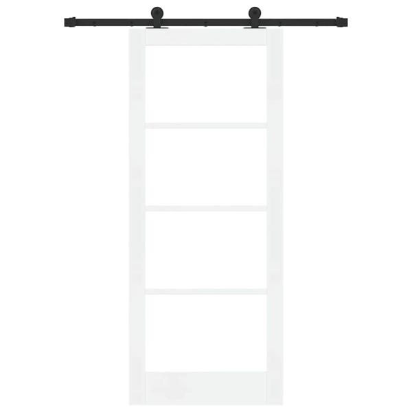 Schiebetür ORKDAL Weiß 83 x 202 cm Massivholz Kiefer und Glas