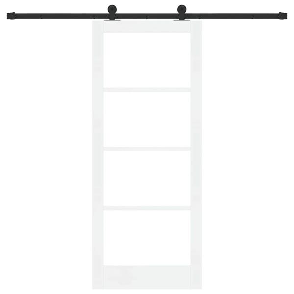 Schiebetür ORKDAL Weiß 83 x 202 cm Massivholz Kiefer und Glas