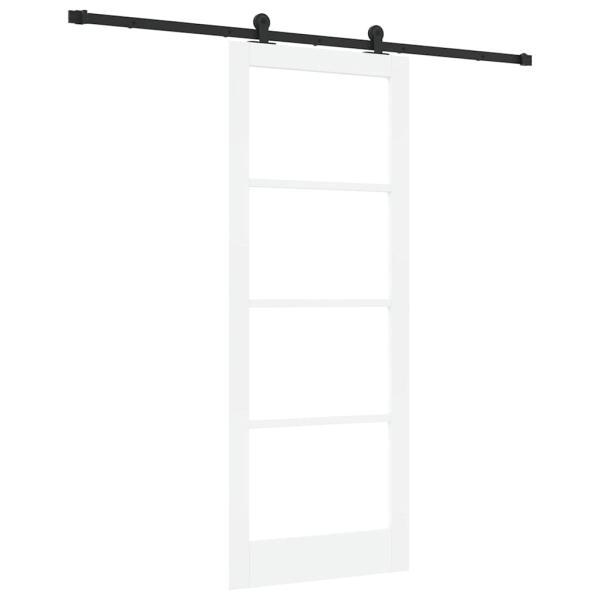 Schiebetür ORKDAL Weiß 83 x 211 cm Massivholz Kiefer und Glas