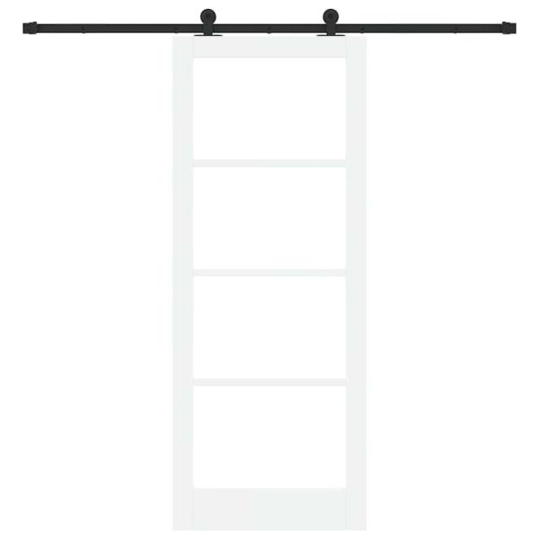 Schiebetür ORKDAL Weiß 83 x 211 cm Massivholz Kiefer und Glas