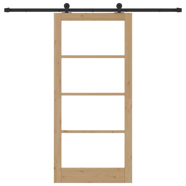 Schiebetür ORKDAL Natur 93 x 202 cm Massivholz Kiefer und Glas