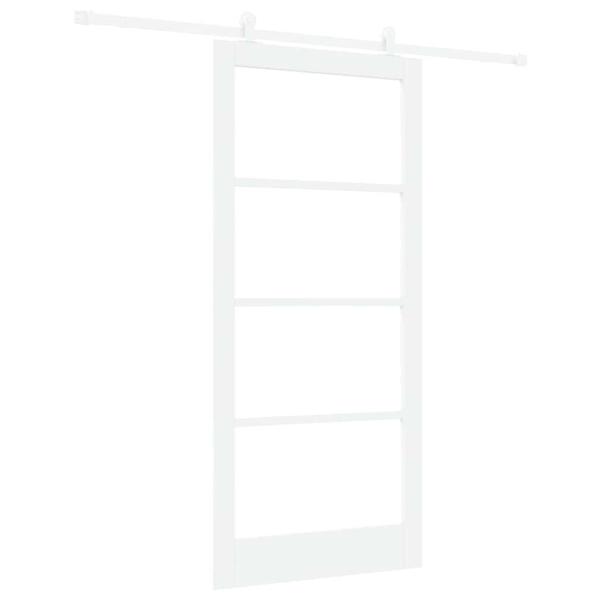 Schiebetür ORKDAL Weiß 93 x 202 cm Massivholz Kiefer und Glas