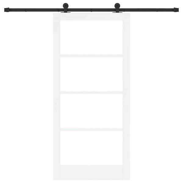Schiebetür ORKDAL Weiß 93 x 202 cm Massivholz Kiefer und Glas
