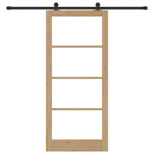 Schiebetür ORKDAL Natur 93 x 211 cm Massivholz Kiefer und Glas