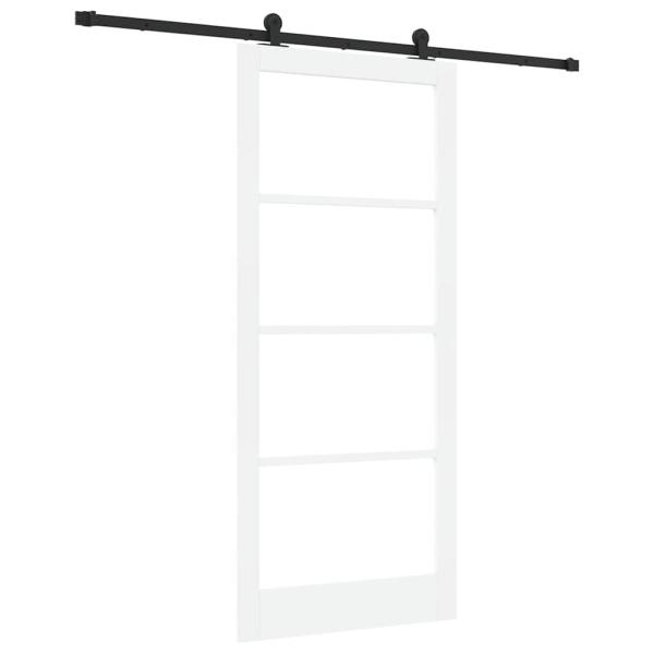 Schiebetür ORKDAL Weiß 93 x 211 cm Massivholz Kiefer und Glas