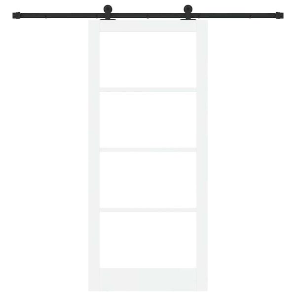 Schiebetür ORKDAL Weiß 93 x 211 cm Massivholz Kiefer und Glas