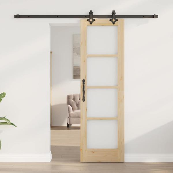 Schiebetür ORKDAL Natürlich und Schwarz 61 x 198,5 cm