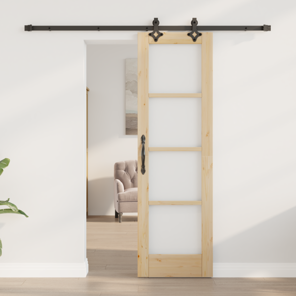 Schiebetür ORKDAL Natürlich und Schwarz 61 x 198,5 cm