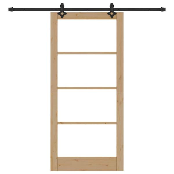 Schiebetür ORKDAL Natürlich und Schwarz 93 x 202 cm