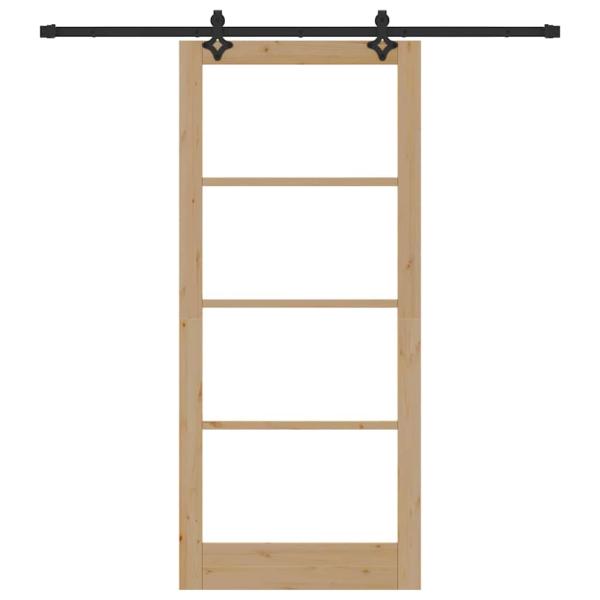 Schiebetür ORKDAL Natürlich und Schwarz 93 x 211 cm