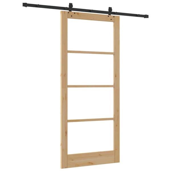 Schiebetür ORKDAL Natürlich und Schwarz 93 x 211 cm